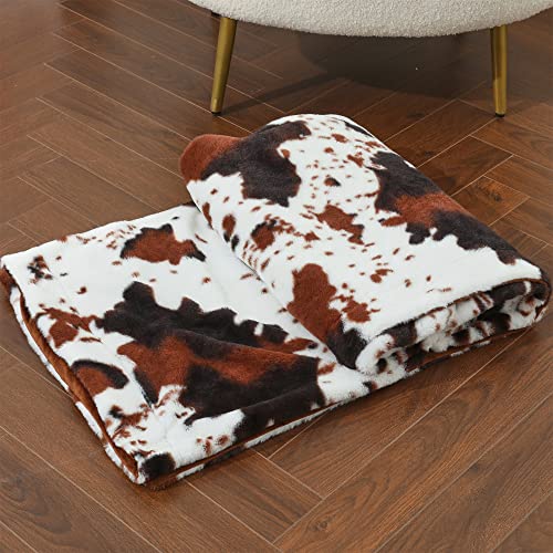RYNGHIPY Cow Blanket Lightweight Soft Cow Print Sofa Bed Travel Blankets Warm Coffee Cow Throw Blanket for Baby Kids Girls Boys Adults (Coffee, 63''x79'') - Image 6