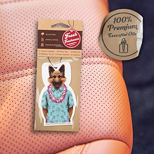 Image of Dog Car Air Freshener 4 Pack German Shepherd Scented With Premium Oils By Fresh Fresheners (4 Pack)
