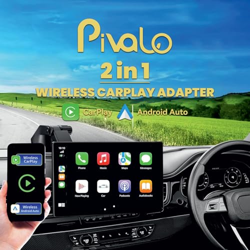Image of Pivalo 2-in-1 Wireless CarPlay & Android Auto Adapter | Convert Wired CarPlay to Wireless | Bluetooth 5.0 Connectivity | Plug & Play | Fits 1000+ OEM CarPlay /Android Auto