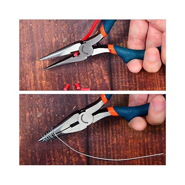 SPEEDWOX Mini-Spitzzange, dünn, 14,7 cm, Präzisionsdrahtschneider, kleine Schmuck-Handwerksdraht-Zange, konvexe Schultergezahnte Backe, professionelles Perlen-Hobby-DIY-Werkzeug – Bild 8