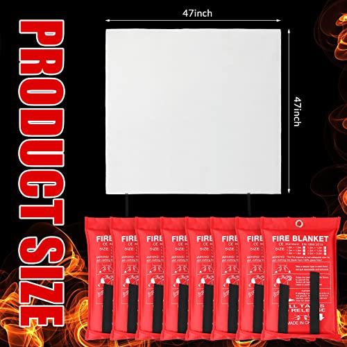 Image of Jerify 8 Pack Fire Blanket for Home Emergency Fire Blanket 47 x 47 Inch Kitchen Fire Suppression Blanket Fiberglass Fire Blanket Flame Retardant Protection and Heat Insulation (Red)