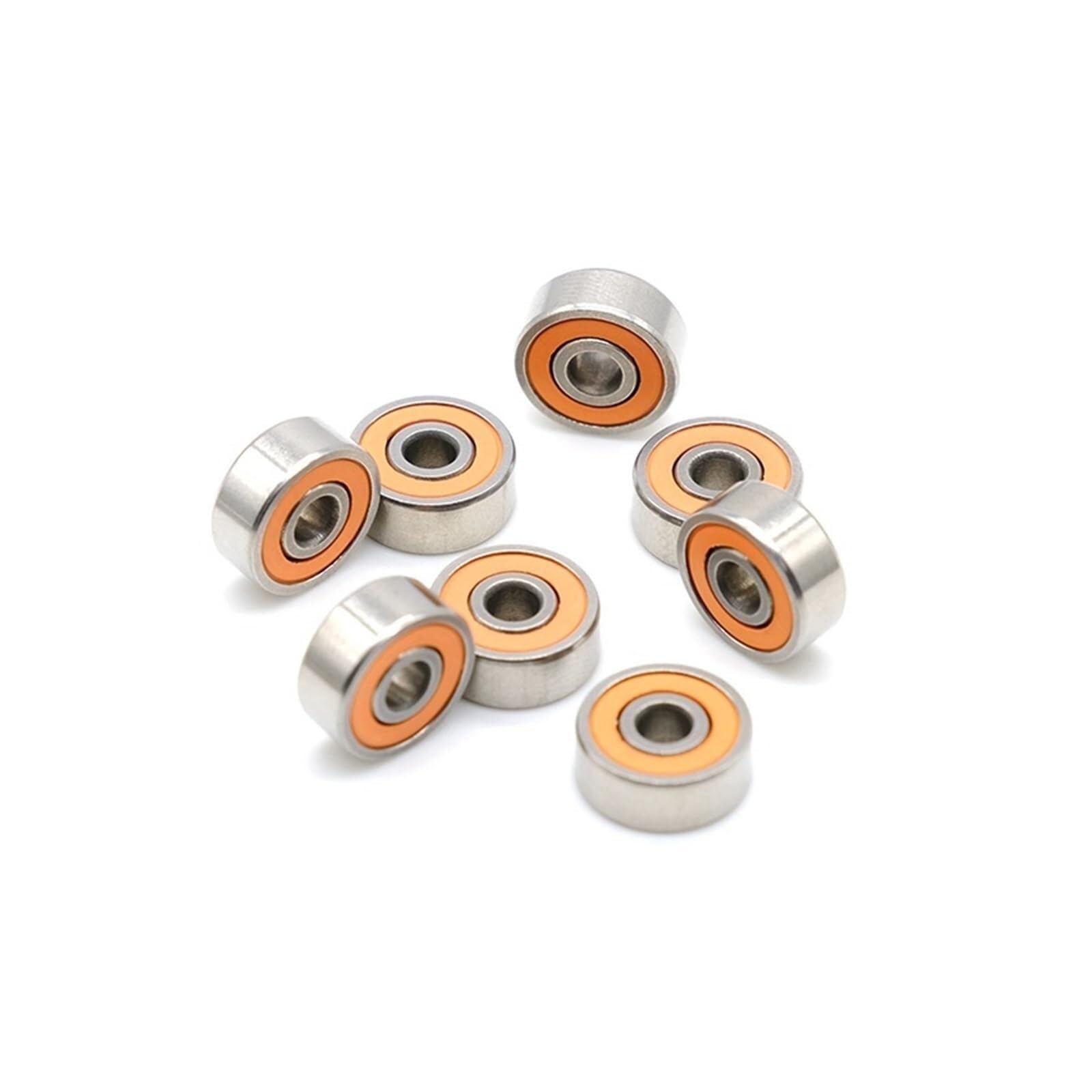 Gqnblvhzupdm One Color Industrial Shaft Bearings, Mr115rs Bearing 10Pcs 5X11x4 Mm Abec-7 Mr115 2Rs Ball Bearings Double Orange Sealed Lucky
