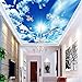 Produktbild Große Decke Zenith Wandbild Tapete 3D Stereo Blau Himmel Weiße Wolken Taube Natur Landschaft Foto Wandbild Tapeten
