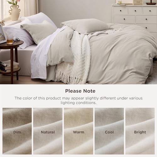 Image of Bedsure Duvet Cover Queen Size - 3 Pieces Prewashed Extra Soft Bedding Set, Includes 1 Duvet Cover 90x90 Inches with Zipper Closure & 2 Pillow Shams, Linen, Comforter Not Included
