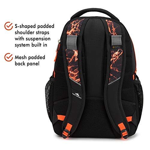 Image of High Sierra Swerve Laptop Backpack, Black /Fireball /Elecric Orange, 19 x 13 x 7.75-Inch