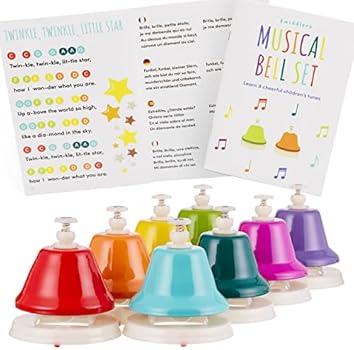 Ensemble De 8 Clochettes à Main Colorées - Notes C à C (do Majeur) - Instrument De Percussion éducatif Pour Enfants - Cadeau Musical