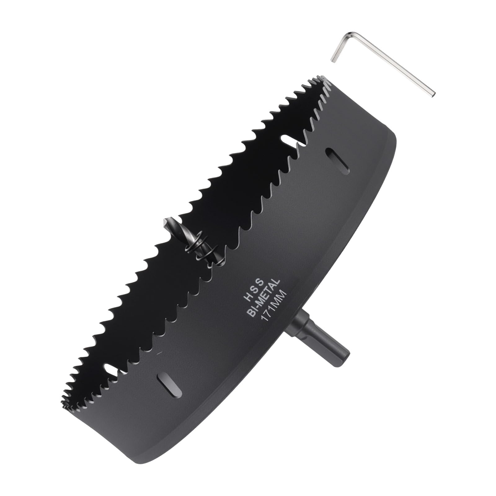 METALLIXITY Bi-Metal Hole Saw 6-3/4", M42 HSS Circular Head 171mm Hole Cutter with Center Drill Bit