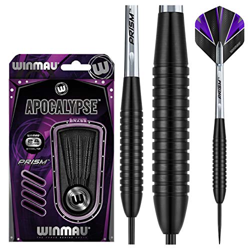 WINMAU Apocalypse 24 gram Brass Darts Set including Prism Flights and Shafts (Stems), Black, 24g - Image 4