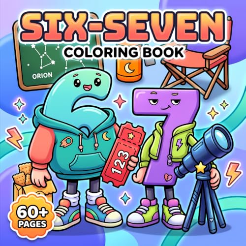 Six-Seven Coloring Book: Fun IYKYK Meme Activity Pages for Kids, Tweens, and Adults Featuring 60+ Trendy Designs for Stress Relief image 2