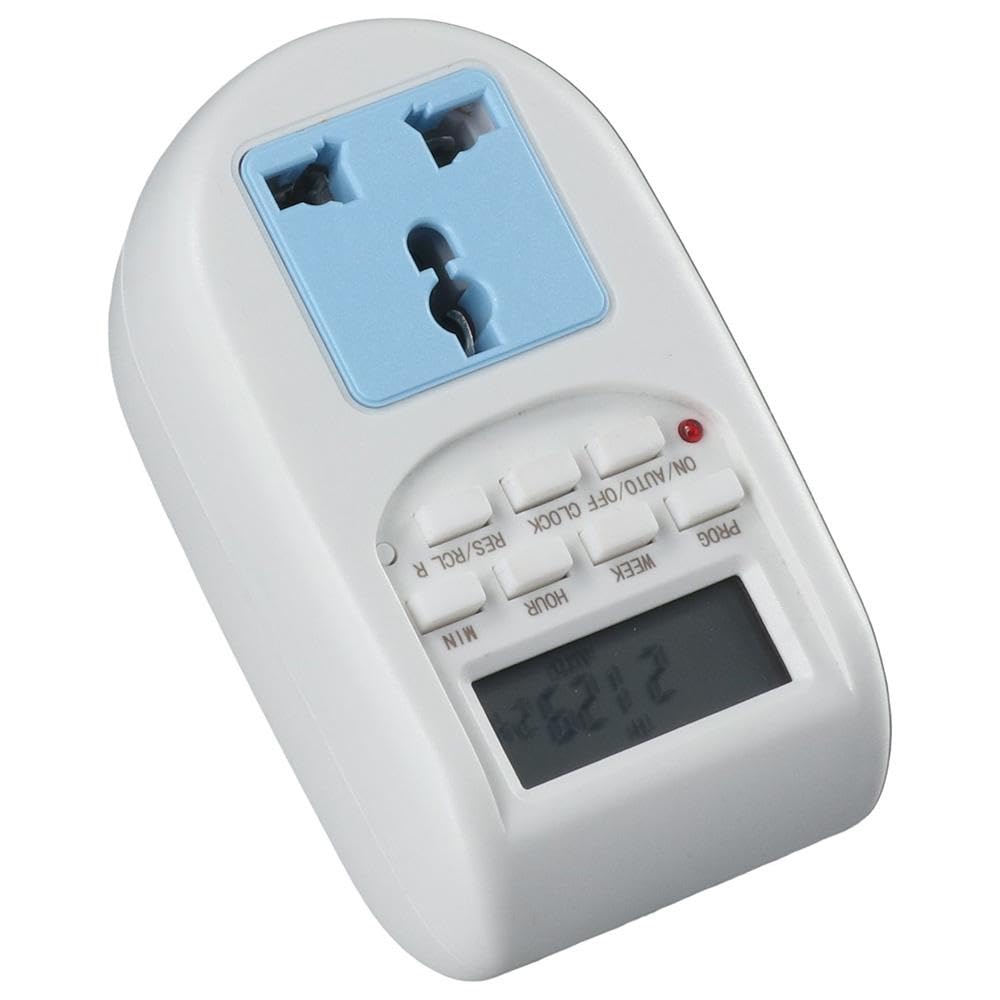 Enchufe de temporizador estándar europeo de 220 V-240 V, portátil, ABS, funcional, LCD, digital, enchufe duradero, enchufe de la UE, enchufe inteligente para electricista