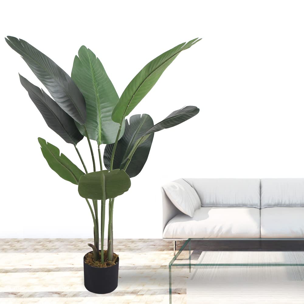 Decovego Banano Pianta Artificiale Plastica con Vaso 115 cm