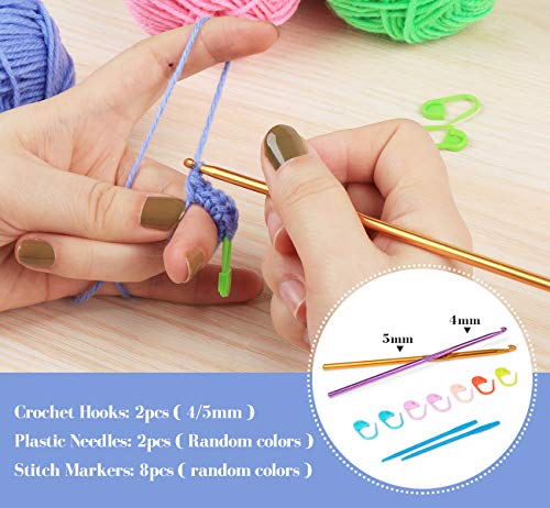 ilauke Acrylic Crochet Yarn Kit, 20 Colours x 30 g Hand Knitting Yarns, Acrylic Wool for Knitting, Crochet and Crafts