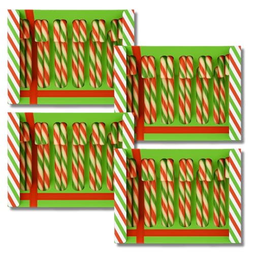 48 Peppermint Candy Canes 4 Packs of 12 Classic Festive Candy Individually Wrapped for Freshness Ideal for Christmas Trees Stockings Hot Chocolates & Party Treat Bags