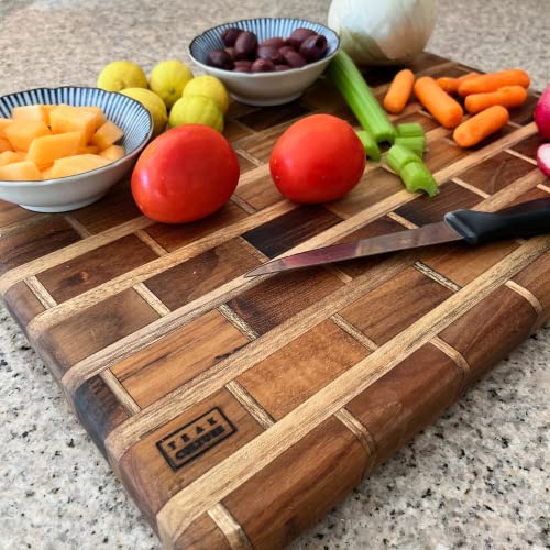 Artisanal Teak Charcuterie, Cutting, Cheese & Bread Board, Handmade,16x12x1, for