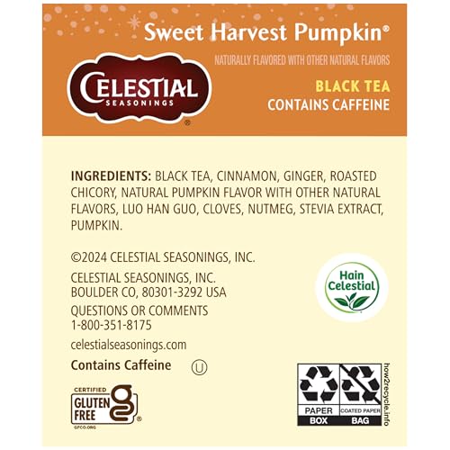 Image of Celestial Seasonings Tea Bags Sweet Harvest Pumpkin Black Tea 18 Count
