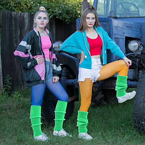 Image of ONUPGO Leg Warmers for Women 80s Party Accessories 80s Neon Knit Ribbed Leg Warmers Girls Junior Winter Leg Warmers Socks