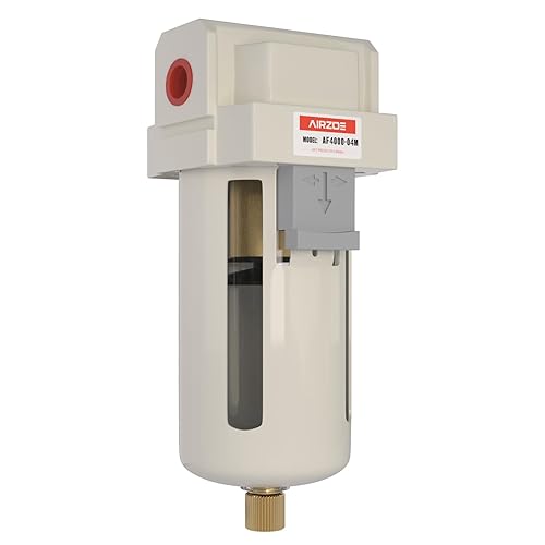 AIRZOE Secador de aire NPT de 12" para compresor - Compresor de aire Separador de agua AF4000-04, drenaje manual, elemento de latón de 5 micrones,
