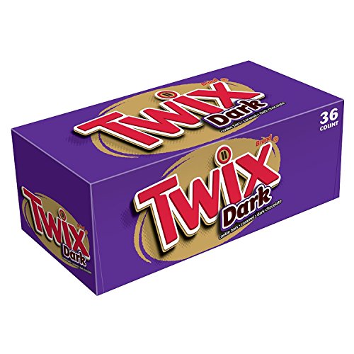 TWIX Dark Chocolate Singles Size Cookie Bar Candy, 1.79 Ounce Bar, Pack of 36