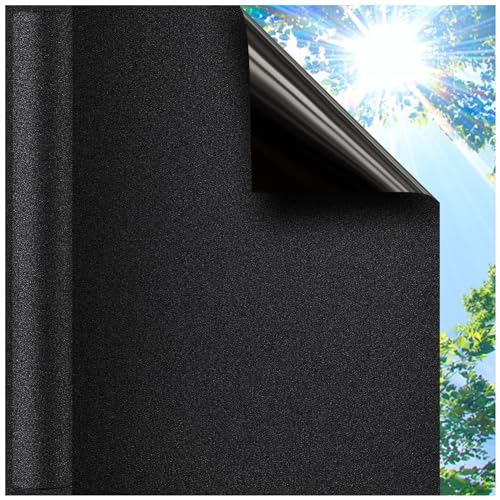 Coavas Blackout Window Film Privacy, 100% Light Blocking Window Cover, No Glue Removable Static...