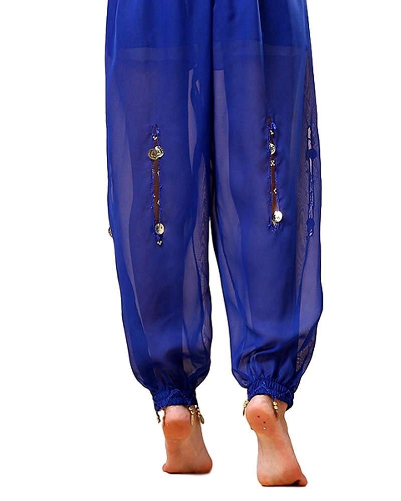 Les Femmes Bollywood Inde Femme Arabe Danseuse du Ventre Paillettes Haut Pantalon Fendu Robe Costume de soirée Costume Bleu/Rose/Violet Fantaisie Adulte