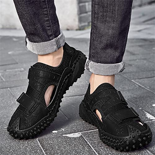 Mens Sandals Leather Outdoor Beach Hiking Climbing Fishing Breathable Casual Soft Hiking Comfortable(48)4