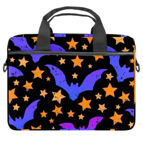 Sacoche pc 13 pouces motif chauve-souris et étoiles multicolores