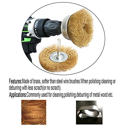 Fppo DGTS005 Brass Wire Wheel Brush Kit For Drill,Crimped Cup Brush thumb #6