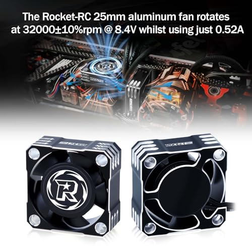 Image of 25mm RC Cooling Fan 32000RPM RC Car Fan 8.4V ESC Fan Heat Dissipation for 1 /10, 1 /8, 1 /12 Scale RC Car ESC (Black Silver)
