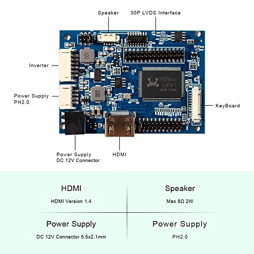 Image of VSDISPLAY Controller Board Fit for 14 inch 15.6 inch 1366x768 40Pin LVDS LCD Screen | b140xw03 v.0 N156B6 LP156WH4 TL B156XW02 LP140WH1 LP140WH3 TL LTN140AT02 LTN140AT07 B156XW04 B156XTN02.1