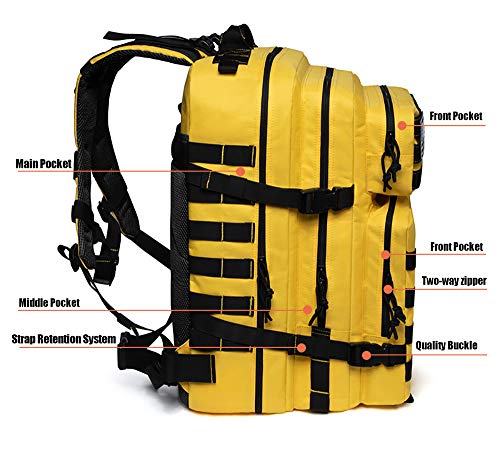 Image of QT&QY 45L Military Tactical Backpacks Molle Army Assault Pack 3 Day Bug Out Bag Hiking Treeking Rucksack