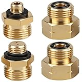4 Teiliges Gasflaschen Adapter Set, Gas Adapter Europa zum Befüllen Deutscher Gasflaschen im EU-Ausland, Messing Gasanschluss Adapter Zum Anschluss von Druckreglern an Ausländischen Gasflaschen 1-4