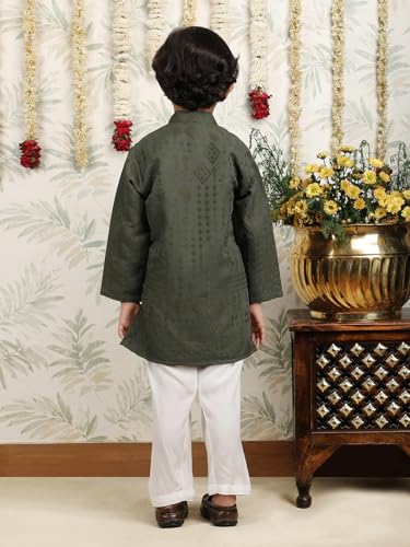 Image of POLKA TOTS Boys Cotton Pathani Set | Premium Pathani Kurta & Pyjama Set for Boys | Kurta Pajama for Kids Boy | Pathani Suit for Kids, Baby Boys & Toddlers | Ethnic Wear for Boy