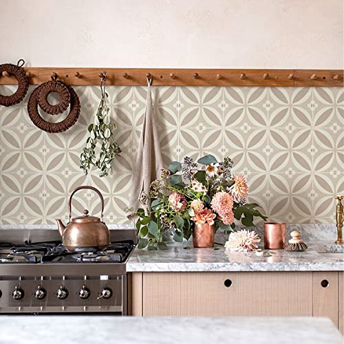 Alwayspon 12PcsX15cm/6inch Retro Tile Sticker, Self Adhesive Stick on Tiles Transfer Sticker for Bathroom Kitchen, Splashback for Cooker, Peel and Stick Adhesive Vinyl Wall Tiles Sticker - Image 3