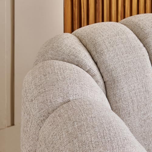 Image of Home Centre | Alchemy Fabric 1-Seater Sofa | Sofa for Living Room | White | 1 Year Warranty