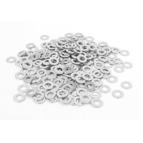 Aexit 200 Pcs Clamps Stainless Steel Flat Washer M8 x 4mm x 0.6mm for Strap Clamps Screws Bolts