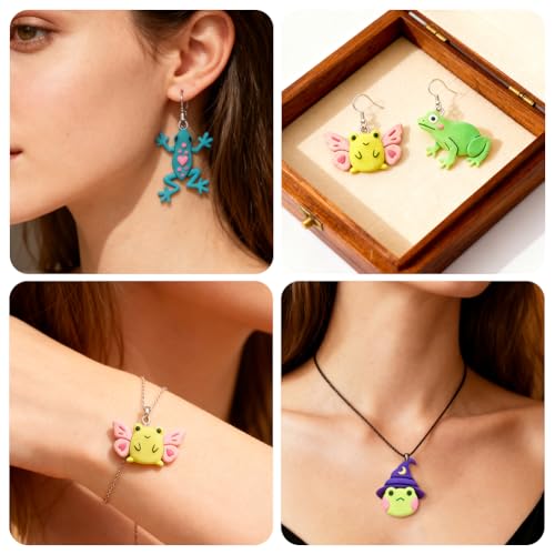 Image of ORIGACH 17 Pcs Frog Polymer Clay Cutters for Earrings Muti-Shapes Geometric Clay Cutters with Box for Jewelry Making, DIY, 0.7-1.8x0.6-1.9Inch
