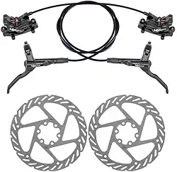 Freio disco hidráulico alumínio RX 4 pistões dianteiro e traseiro com rotores