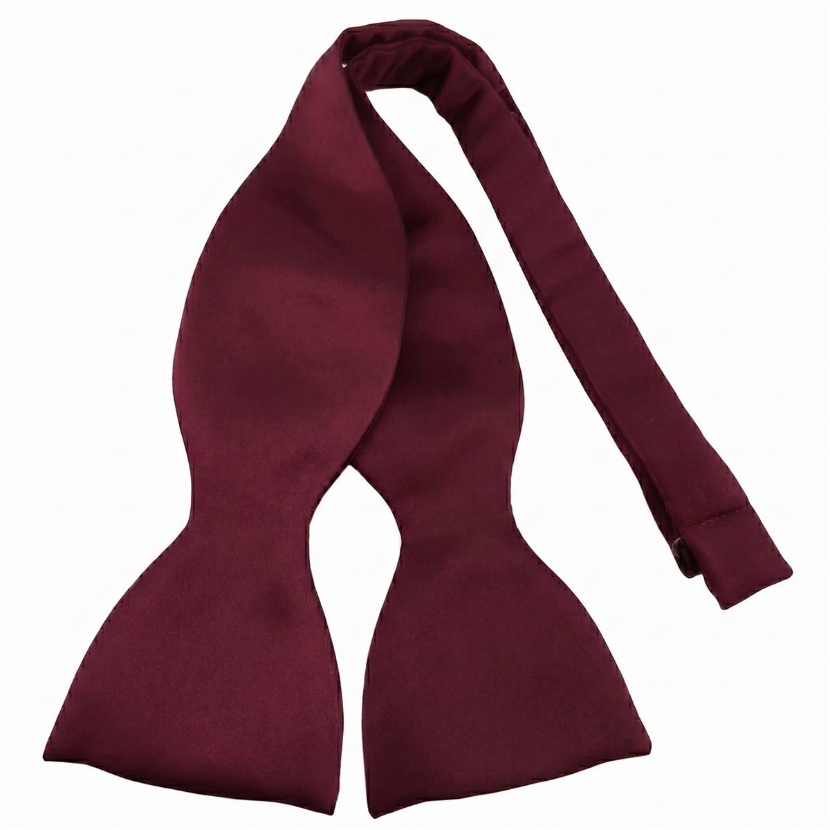 Tigertie Men's Red - Red Bow Tie From Pure Silk, Color Bordeaux Self-Bow-Tie, Silk Bow Tie + Gift Box With Manual