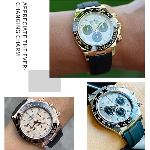 Bracelet montre caoutchouc 20mm style Yacht Master en silicone premium - 5