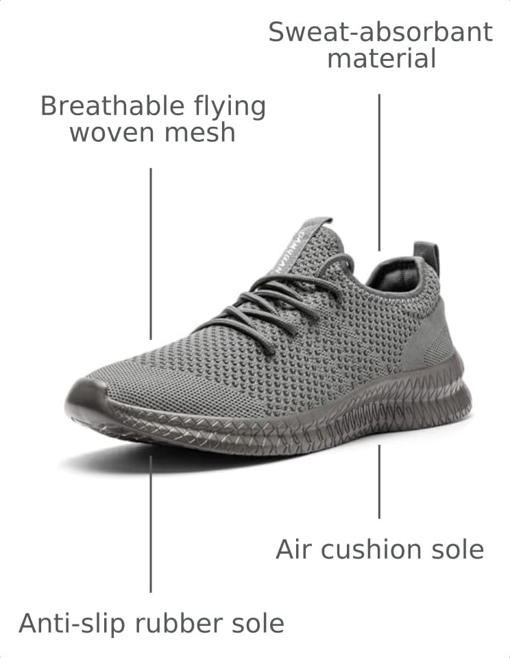Image of FUJEAK Men Running Shoes Men Casual Breathable Walking Shoes Sport Athletic Sneakers Gym Tennis Slip On Comfortable Lightweight Shoes
