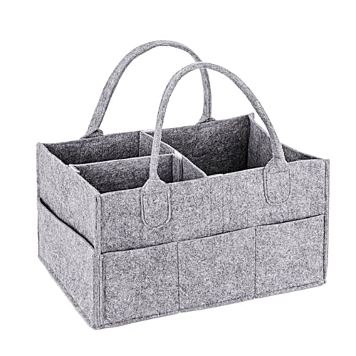 Adoorniequea Set di 3 cestini portatili per la doccia, secchio per la pulizia, 3 scomparti divisi, grigio, 32 x 23 x 19 cm