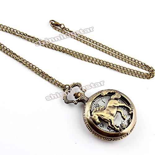 Image of Vintage Cute Animal Pocket Watch, Long Chain Sweater Pendant Necklace, for Women Men Birthday Christmas Gift