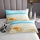 Homewish Strand-Bettdecke 220x240, Hawaii-Ozean Tagesdecke für Kinder Jungen Mädchen Teens, Blaues tropisches Meer Quilt-Set Seestern Conch Coastal Creature Quilted Bedroom Decor