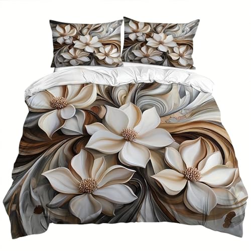 Parure de lit en polyester fleurie douce 200x200cm pour chambre