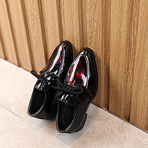 Baby Girls Kid Child Shoes Summer Sandals Premium Leather British Perform Style Shoes Anti Slip (Red, 12.5 Little Kids)4