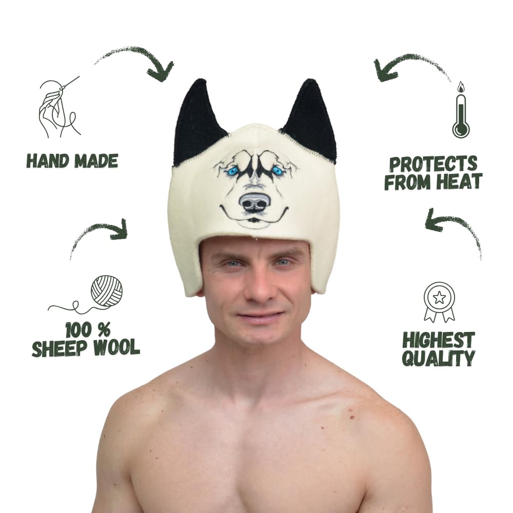 Amazon.com : SAUNA GURU Sauna Wolf Hat, 100% Organic Wool Felt