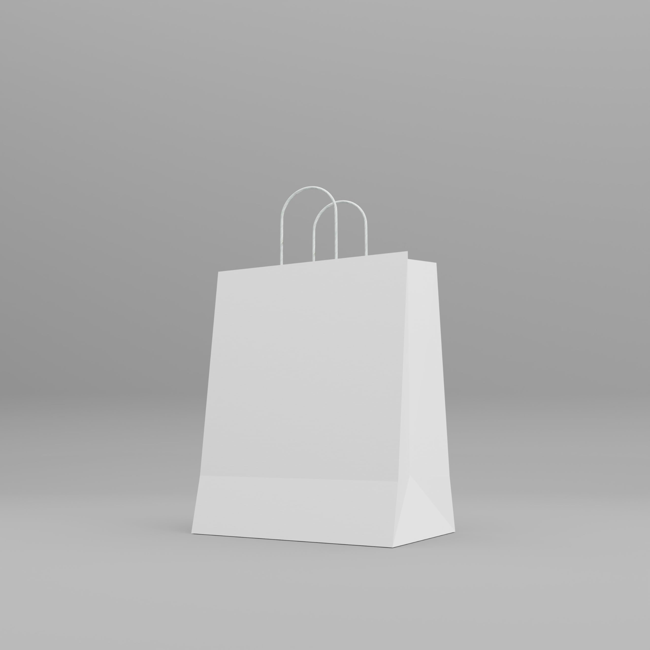 Sacs de transport blancs en papier pour marchés locaux et pique-niques chic