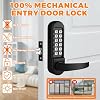 Mechanical Keypad Keyless Entry Door Handle Lock,Push Button Code Door Lever,Single-Side Combination & Interior Non-Locking,Exterior Auto-Lock,No Electronic,for Front Gate,Matte Black