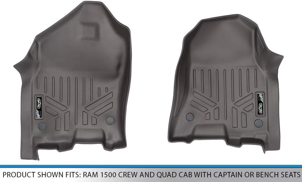 SMARTLINER Custom Floor Mats 2 Row & Truck Bed Liner Set Compatible with 2019-2025 Chevrolet Silverado 1500