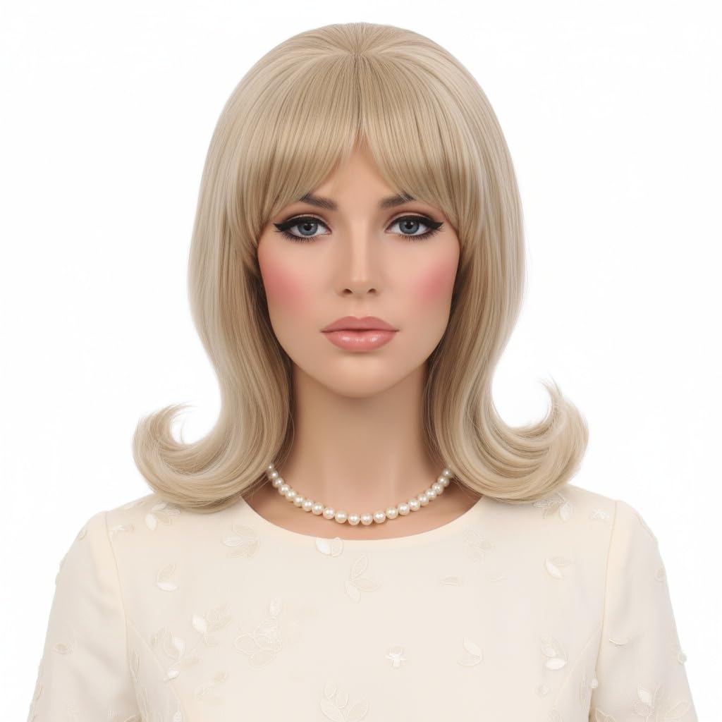 H&Bwig 60s Retro Beehive Wigs for Women 70s Classic Style Cosplay Wig (blonde)